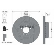 Диск гальмівний (передній) BMW 1 (E82,E87)/ 3 (E90,E91) Perf 03-13 (338x25.9) PRO+