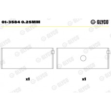 Комплект вкладишів двигуна GLYCO 01-3584 0.25MM