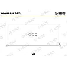 Комплект вкладишів двигуна GLYCO 01-4127/4 STD