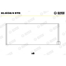 Комплект вкладишів двигуна GLYCO 01-4138/4 STD