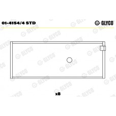 Комплект вкладишів двигуна GLYCO 01-4154/4 STD