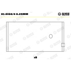 Комплект вкладишів двигуна GLYCO 01-4166/4 0.25MM