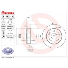 Диск гальмівний BREMBO 08.5803.30