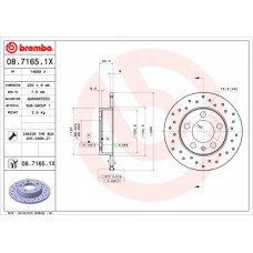 Диск гальмівний BREMBO 08.7165.1X