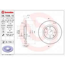 Диск гальмівний BREMBO 08.7238.11