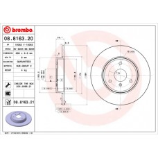 Диск гальмівний BREMBO 08.8163.21