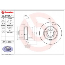 Диск гальмівний BREMBO 08.9084.11