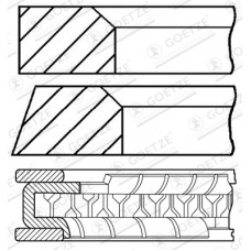 Комплект кілець поршневих з 3 шт. GOETZE 08-962600-00