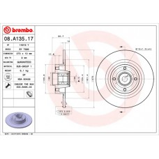 Диск гальмівний BREMBO 08.A135.17