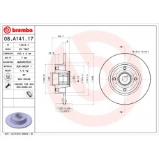 Диск гальмівний BREMBO 08.A141.17