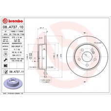 Диск гальмівний BREMBO 08.A737.11