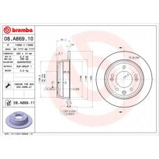 Диск гальмівний BREMBO 08.A869.11