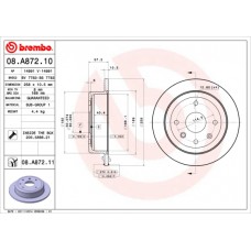 Диск гальмівний BREMBO 08.A872.10