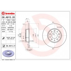 Диск гальмівний BREMBO 08.A915.21