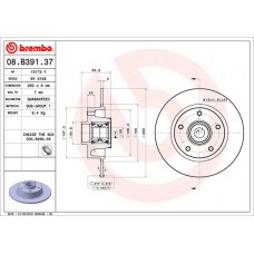 Диск гальмівний BREMBO 08.B391.37