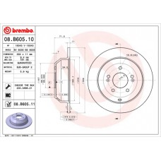 Диск гальмівний BREMBO 08.B605.10