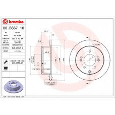 Диск гальмівний BREMBO 08.B667.11