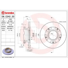 Диск гальмівний BREMBO 08.C242.20