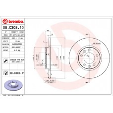 Диск гальмівний BREMBO 08.C308.11