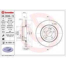 Диск гальмівний BREMBO 08.D530.13