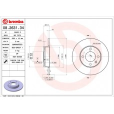Диск гальмівний BREMBO 08.2631.34