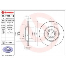 Диск гальмівний BREMBO 08.7288.14