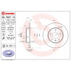 Диск гальмівний BREMBO 08.7627.11