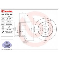 Диск гальмівний BREMBO 08.8094.60