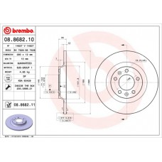 Диск гальмівний BREMBO 08.8682.10