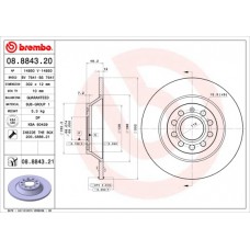 Диск гальмівний BREMBO 08.8843.21