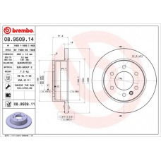 Диск гальмівний BREMBO 08.9509.11