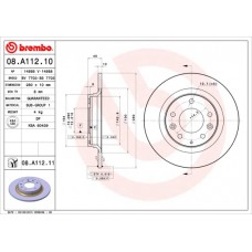Диск гальмівний BREMBO 08.A112.11