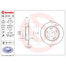 Диск гальмівний BREMBO 08.A147.10