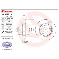 Диск гальмівний BREMBO 08.A327.11
