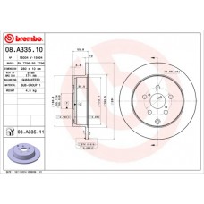 Диск гальмівний BREMBO 08.A335.10