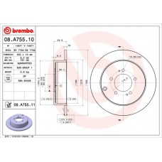 Диск гальмівний BREMBO 08.A755.11