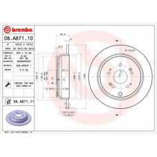 Диск гальмівний BREMBO 08.A871.10