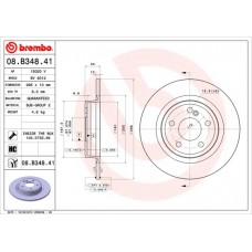 Диск гальмівний BREMBO 08.B348.41