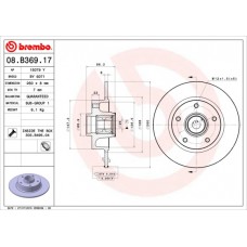 Диск гальмівний BREMBO 08.B369.17