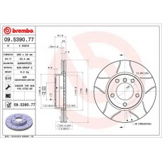 Диск гальмівний BREMBO 09.5390.77