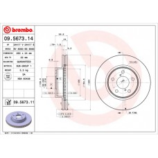 Диск гальмівний BREMBO 09.5673.11