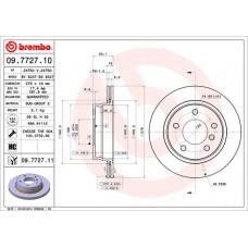 Диск гальмівний BREMBO 09.7727.11