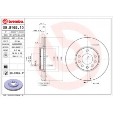Гальмівний диск BREMBO 09.9165.10
