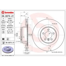Диск гальмівний BREMBO 09.9372.21