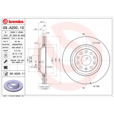 Диск гальмівний BREMBO 09.A200.11