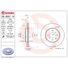 Диск гальмівний BREMBO 09.A357.10