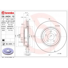 Диск гальмівний BREMBO 09.A404.11