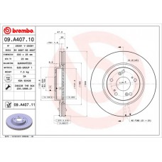 Диск гальмівний BREMBO 09.A407.10
