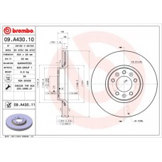 Диск гальмівний BREMBO 09.A430.11