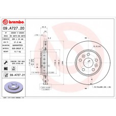 Диск гальмівний BREMBO 09.A727.21